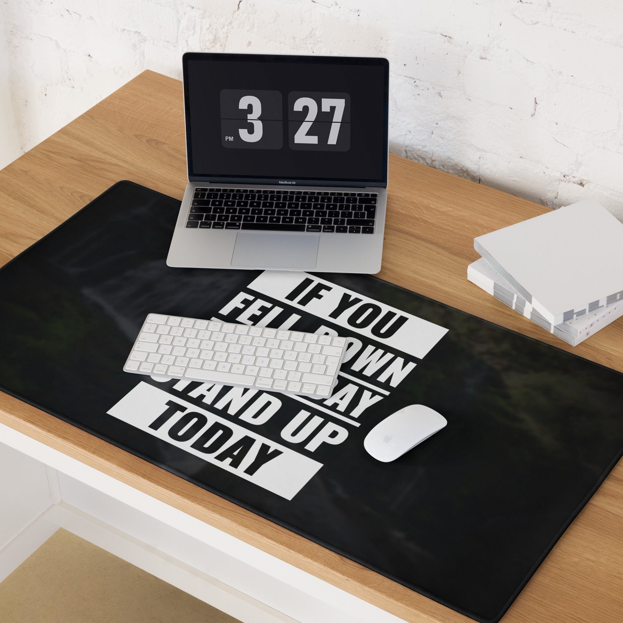 Motivational Quote Black White Desk Mouse Pad For Gaming Setup Modern Typography Inspiring Mood Minimalist