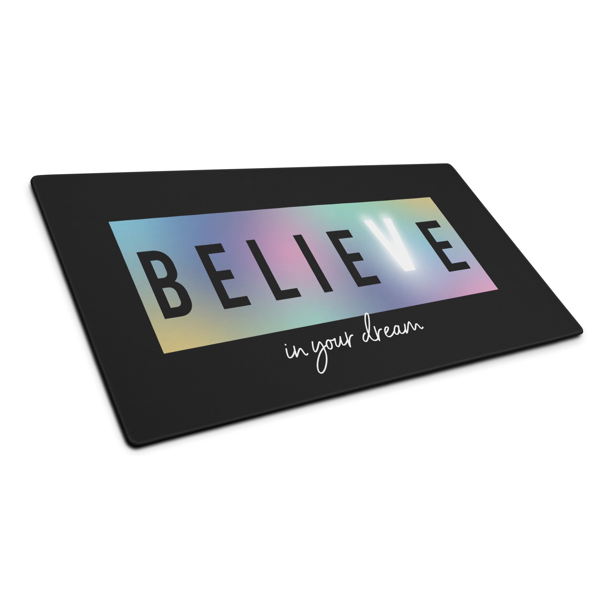 Motivational Rainbow Gradient Mouse Pad For Desk Large Gaming Surface Modern Minimalist Style Inspiring Desk Mat Decor