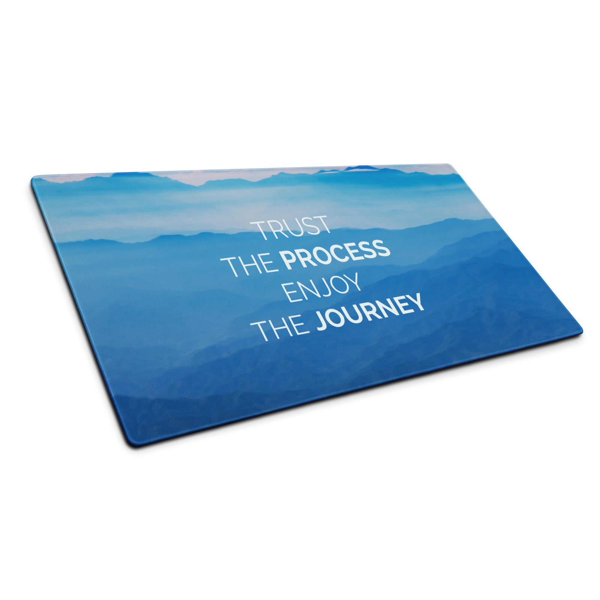 Blue Gradient Motivational Desk Mouse Pad With Inspirational Quote For Office And Gaming Modern Minimalist Landscape