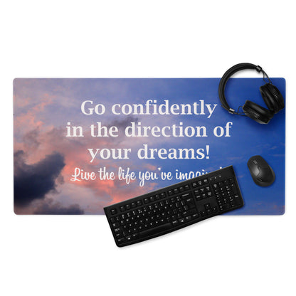 Sunset Blue Pink Motivational Quote Mouse Pad For Desk Large Non Slip Office Mat Modern Minimalist Style