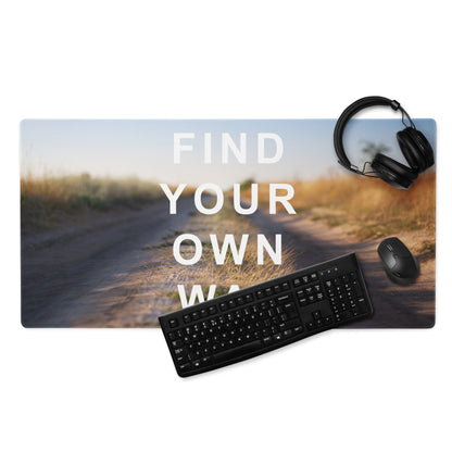 Motivational Mouse Pad Blue Sunset Desert Gradient for Desk Office Setup Modern Typography
