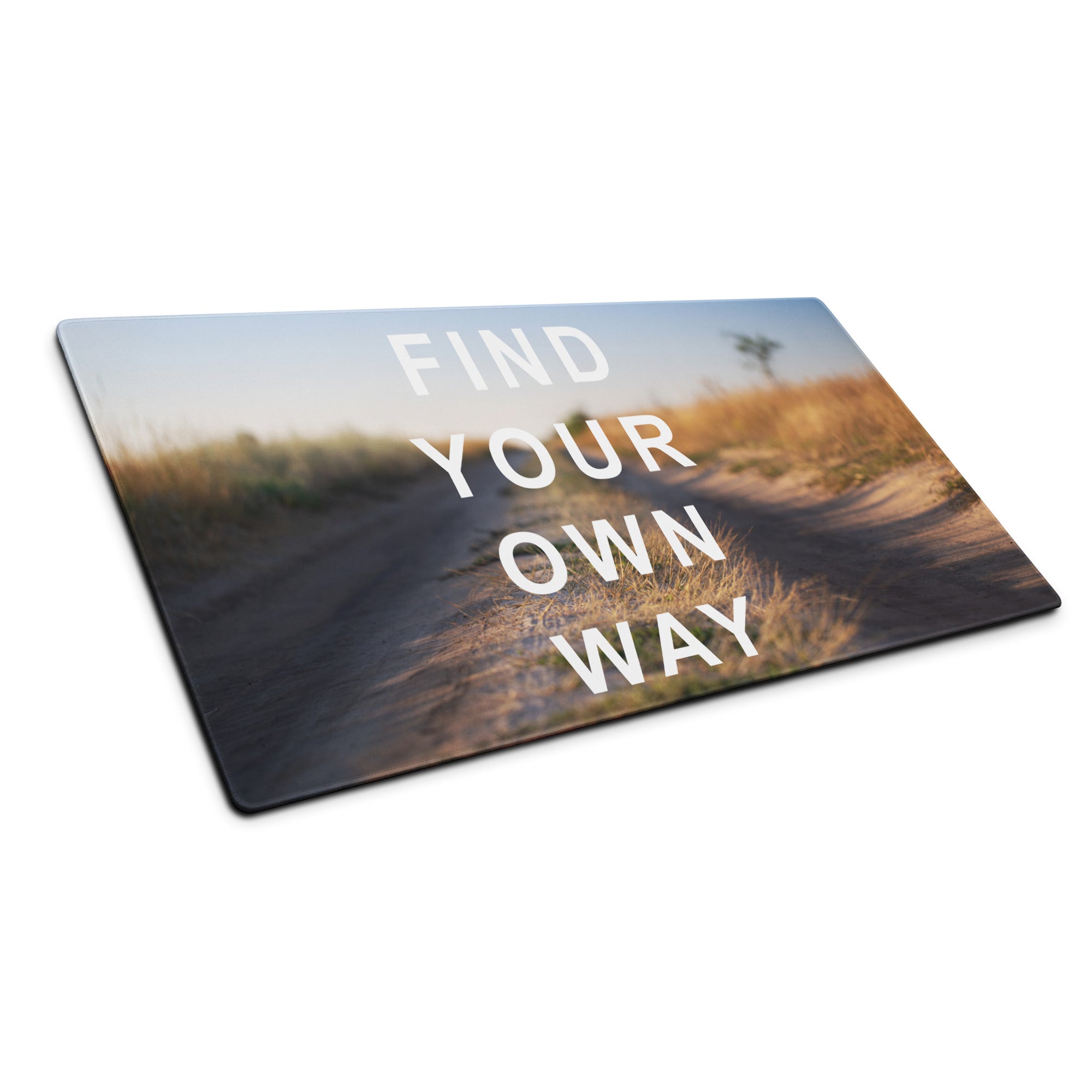 Motivational Mouse Pad Blue Sunset Desert Gradient for Desk Office Setup Modern Typography