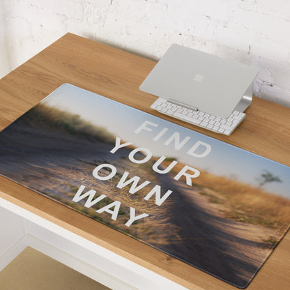 Motivational Mouse Pad Blue Sunset Desert Gradient for Desk Office Setup Modern Typography