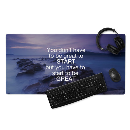 Motivational Ocean Blue Purple Mouse Pad for Desk Large Non Slip Office Decor Modern Style