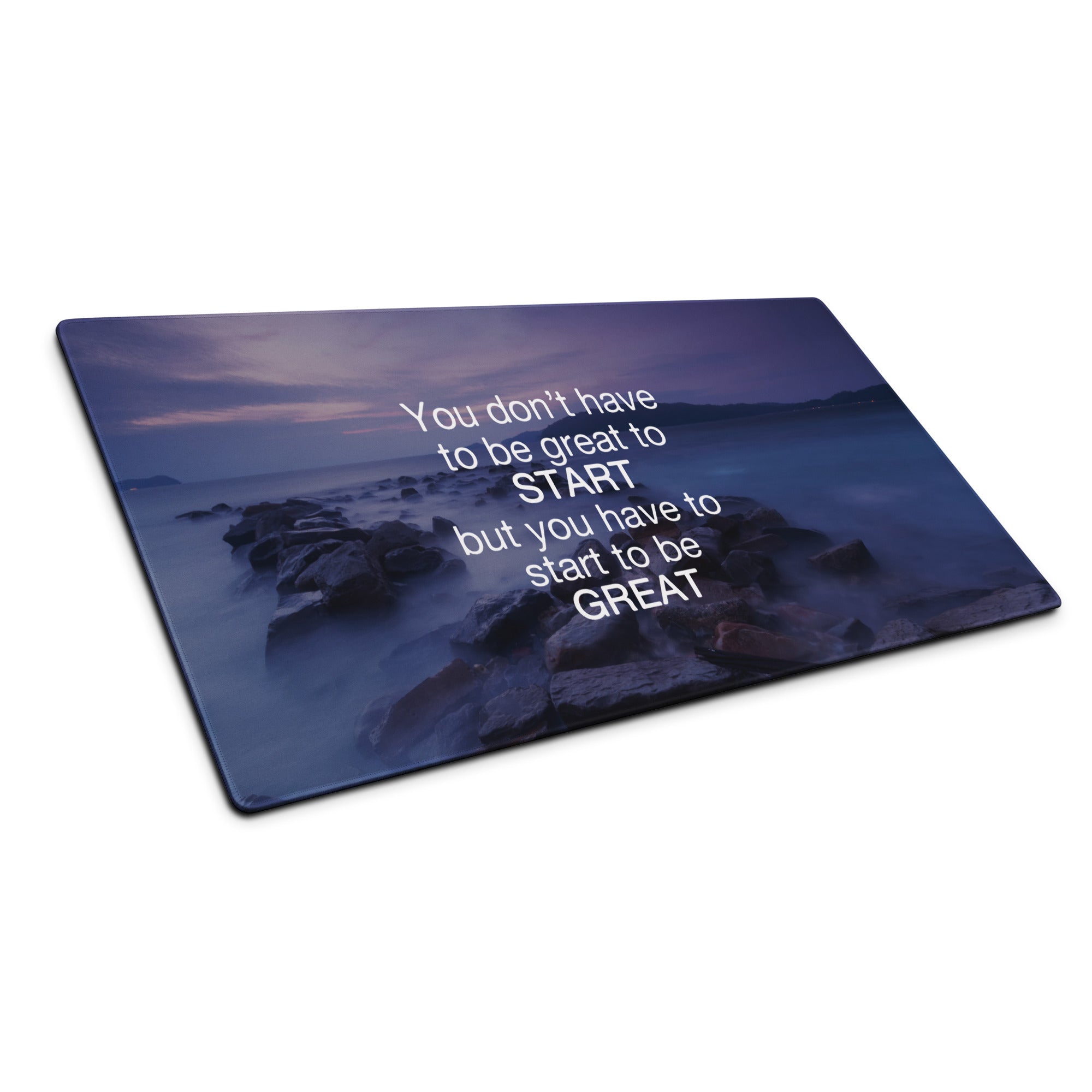 Motivational Ocean Blue Purple Mouse Pad for Desk Large Non Slip Office Decor Modern Style