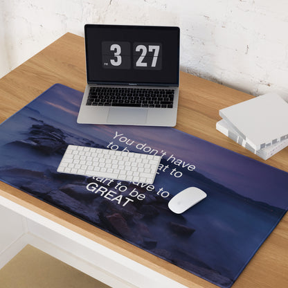 Motivational Ocean Blue Purple Mouse Pad for Desk Large Non Slip Office Decor Modern Style