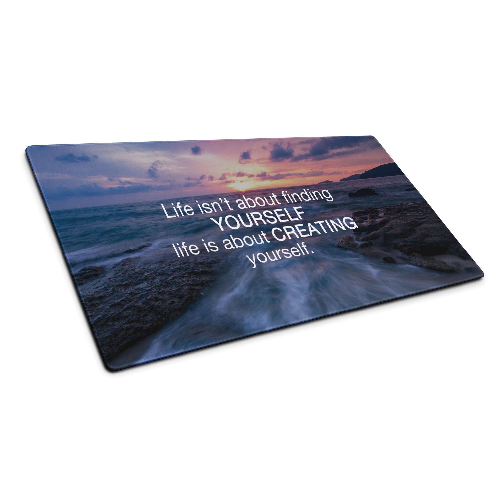 Blue Purple Gradient Motivational Mouse Pad For Gaming Desk Non Slip Surface Inspirational Quote Art For Dota CSGO