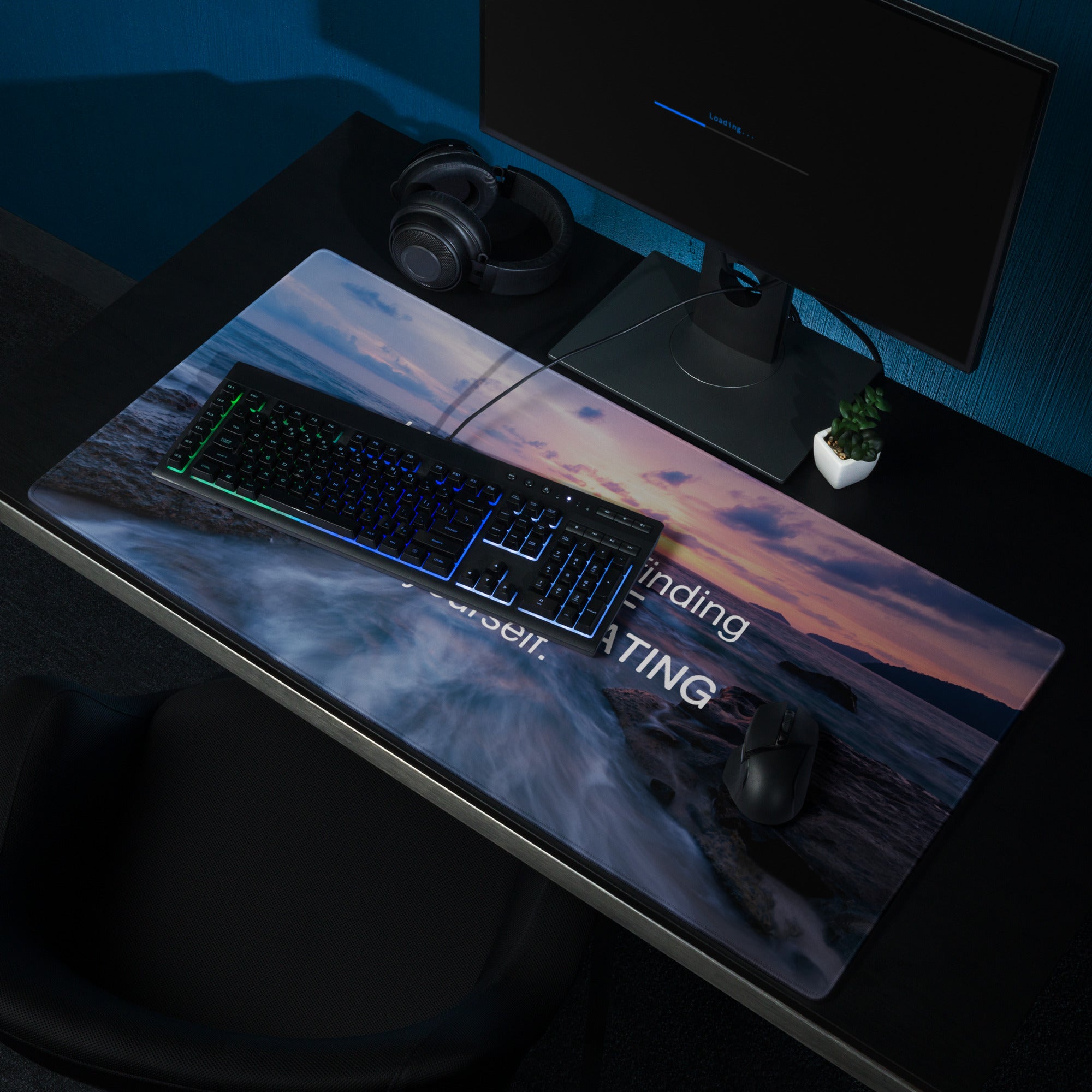 Blue Purple Gradient Motivational Mouse Pad For Gaming Desk Non Slip Surface Inspirational Quote Art For Dota CSGO
