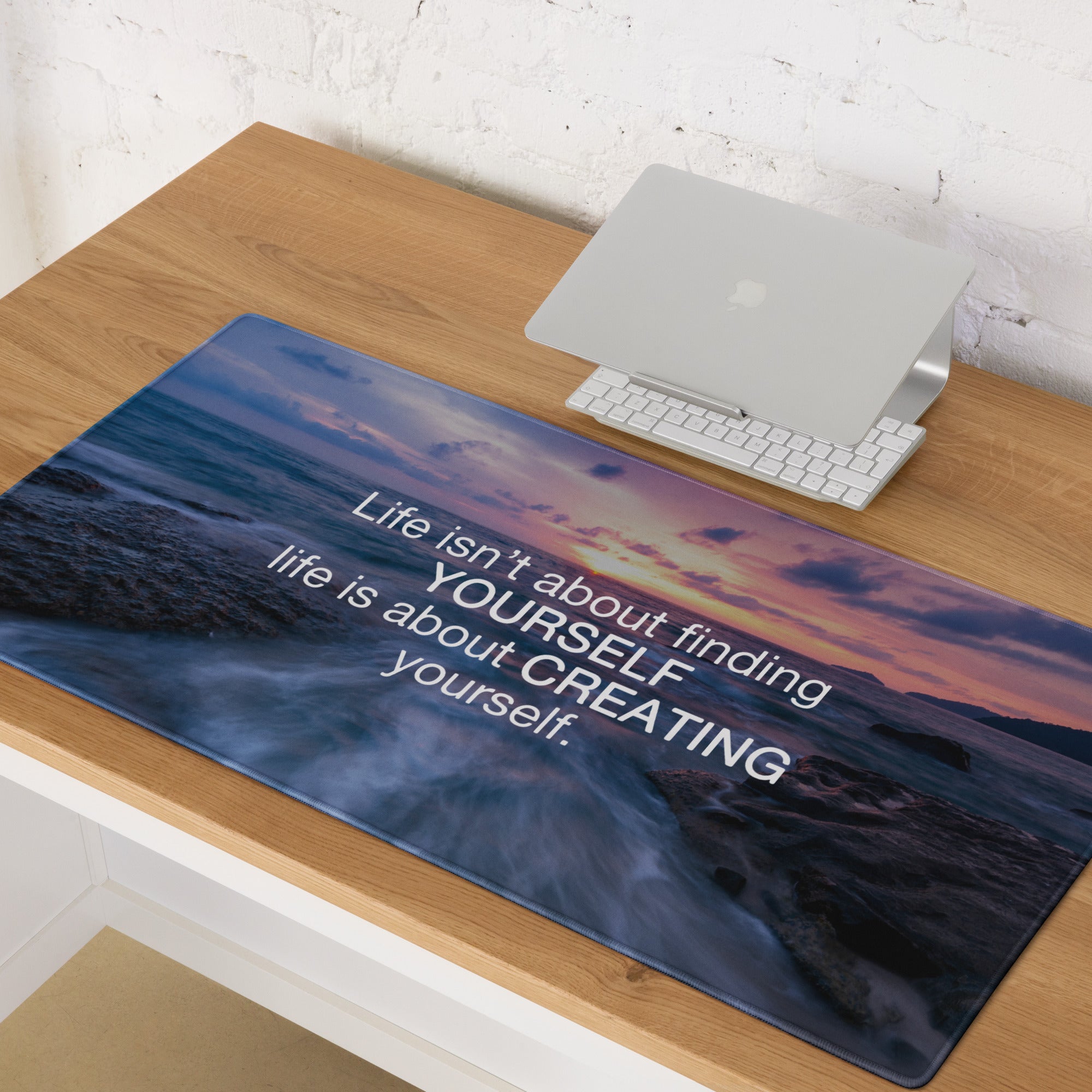 Blue Purple Gradient Motivational Mouse Pad For Gaming Desk Non Slip Surface Inspirational Quote Art For Dota CSGO