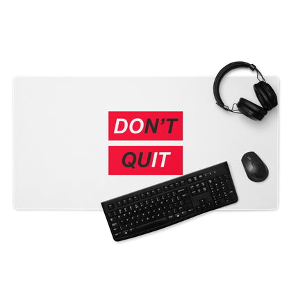 Dont Quit Motivational Mouse Pad White Red Desk Office Minimalist Typography Bold Inspiring Mood For Work
