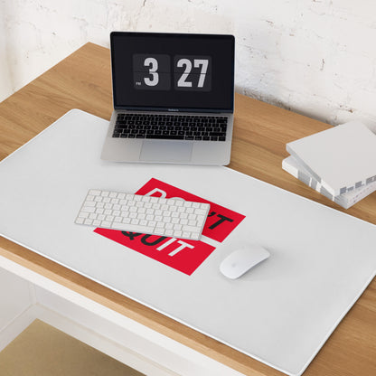 Dont Quit Motivational Mouse Pad White Red Desk Office Minimalist Typography Bold Inspiring Mood For Work
