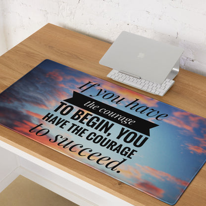 Motivational Mouse Pad Sunset Blue Orange Desk Office Modern Typography Gaming Workspace Large Non Slip Surface
