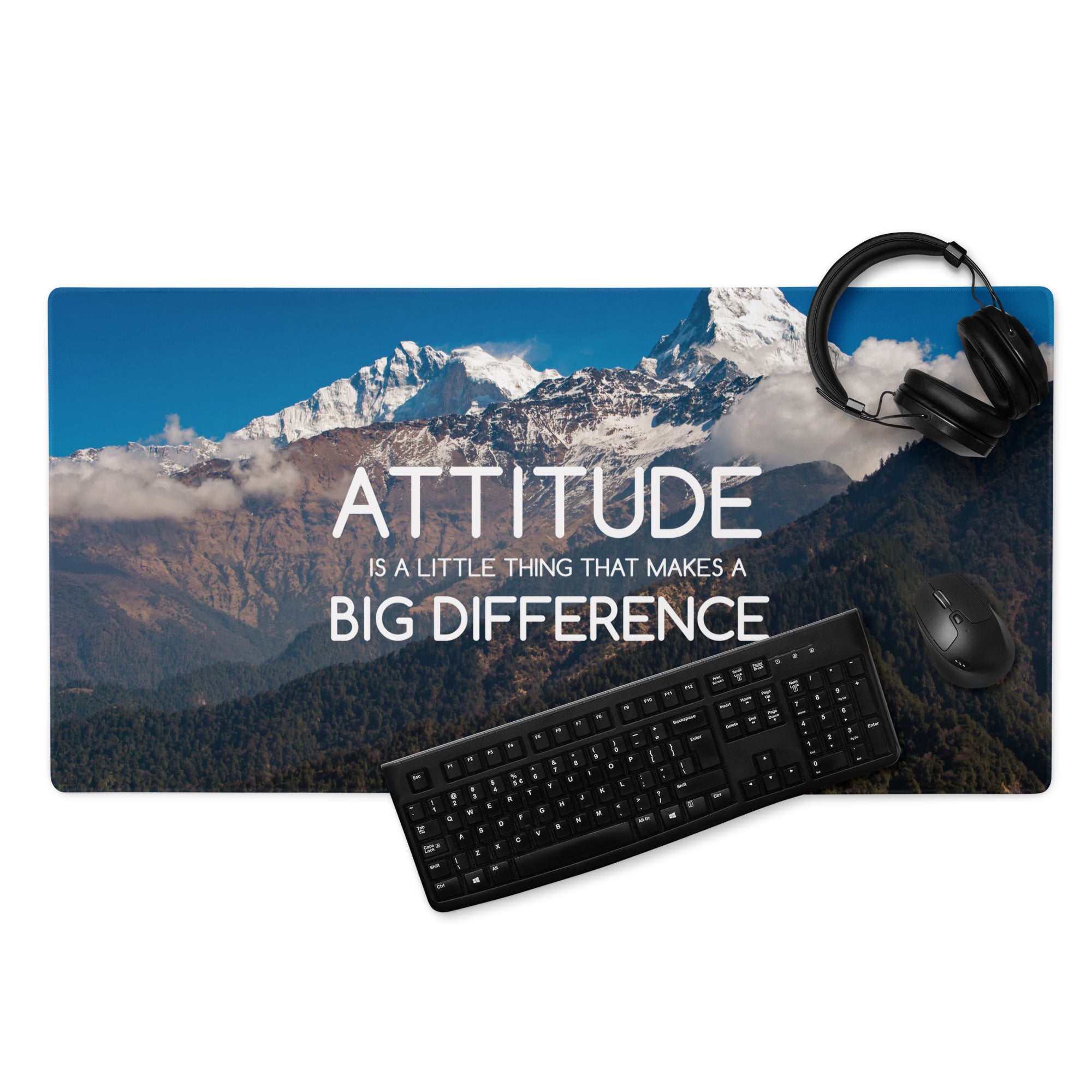 Blue Mountain Motivational Mouse Pad For Desk Large Non Slip Edge Stitching Office Decor Inspirational Quote Art