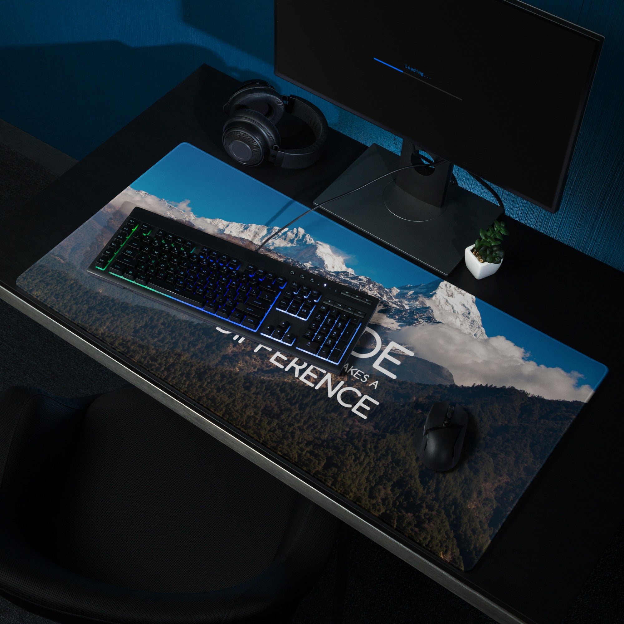 Blue Mountain Motivational Mouse Pad For Desk Large Non Slip Edge Stitching Office Decor Inspirational Quote Art