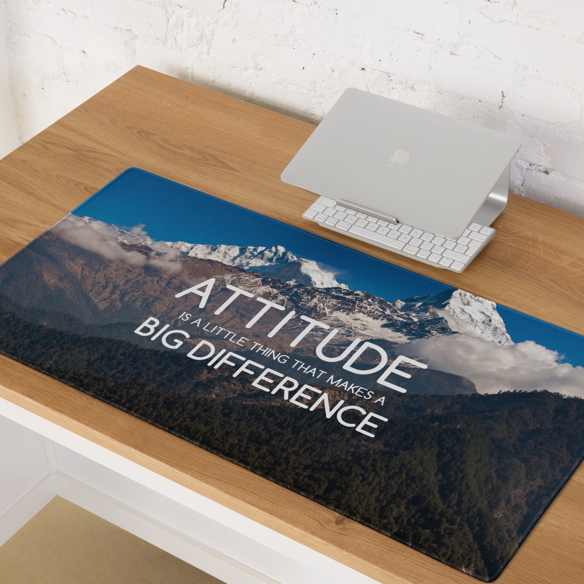 Blue Mountain Motivational Mouse Pad For Desk Large Non Slip Edge Stitching Office Decor Inspirational Quote Art