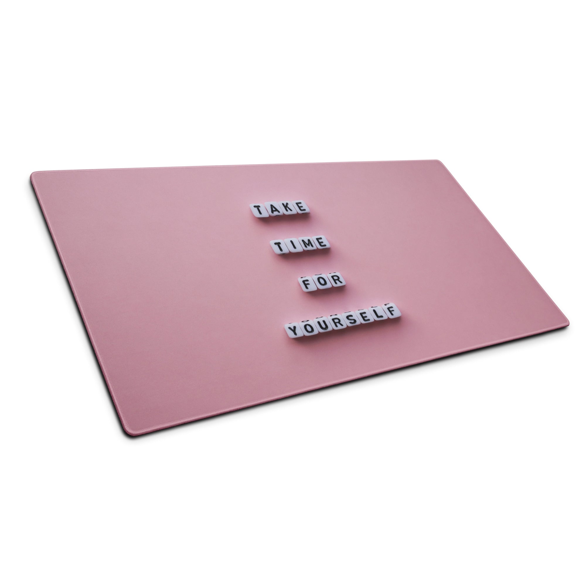 Motivational Pink Mouse Pad For Desk Home Office Modern Minimalist Pastel Aesthetic Take Time For Yourself