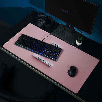 Motivational Pink Mouse Pad For Desk Home Office Modern Minimalist Pastel Aesthetic Take Time For Yourself