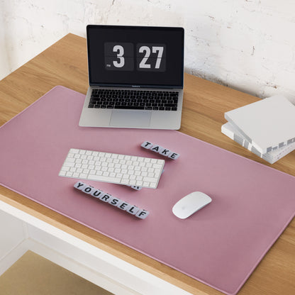 Motivational Pink Mouse Pad For Desk Home Office Modern Minimalist Pastel Aesthetic Take Time For Yourself