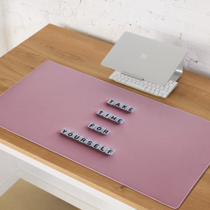 Motivational Pink Mouse Pad For Desk Home Office Modern Minimalist Pastel Aesthetic Take Time For Yourself