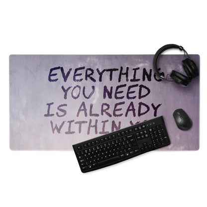 Motivational Quote Purple Mouse Pad For Desk And Home Office Setup Modern Brush Lettering Style Non Slip Surface