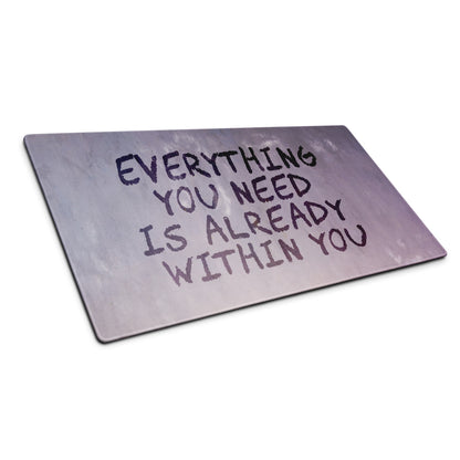 Motivational Quote Purple Mouse Pad For Desk And Home Office Setup Modern Brush Lettering Style Non Slip Surface