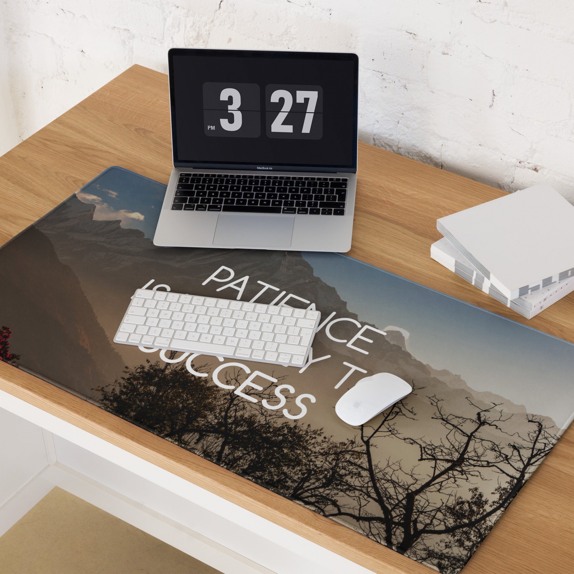 Motivational Landscape Mouse Pad Blue Sunset Tones For Inspiring Desk Setup Nature Photography Style