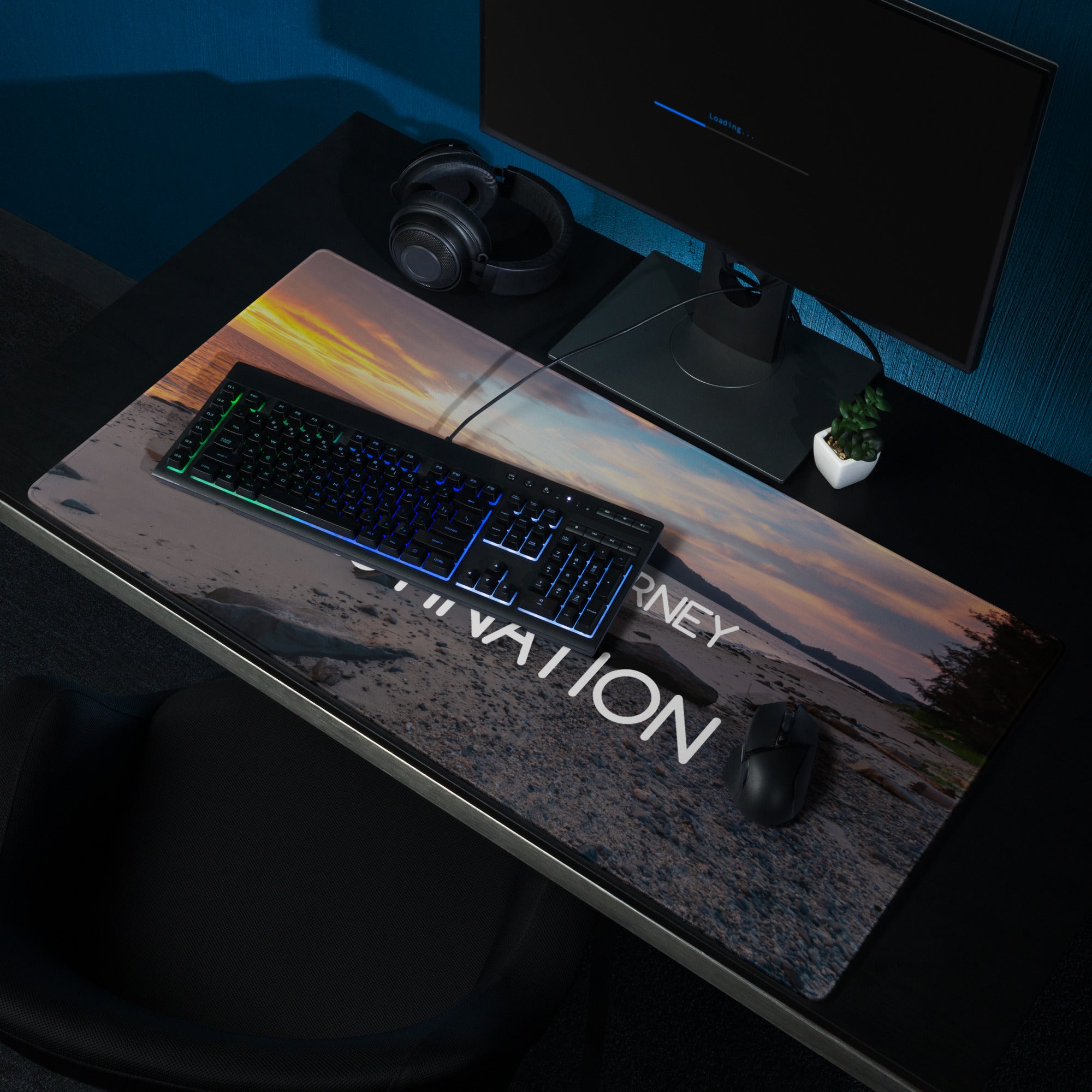 Motivational Life Is A Journey Sunset Beach Mouse Pad Orange Blue Desk Accessory For Gaming And Home Office Modern