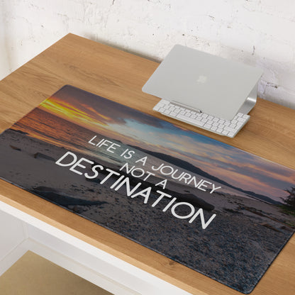 Motivational Life Is A Journey Sunset Beach Mouse Pad Orange Blue Desk Accessory For Gaming And Home Office Modern