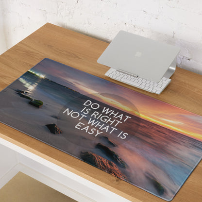 Motivational Beach Sunset Mouse Pad In Purple Orange, Large Desk Mat For Gaming Setup, Modern Minimalist Print