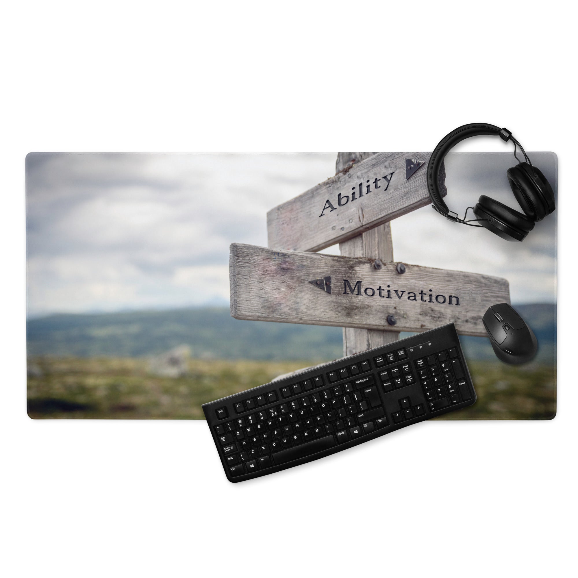 Motivational Wooden Sign Mouse Pad Natural Wood Tones for Gaming Desk Modern Rustic Office