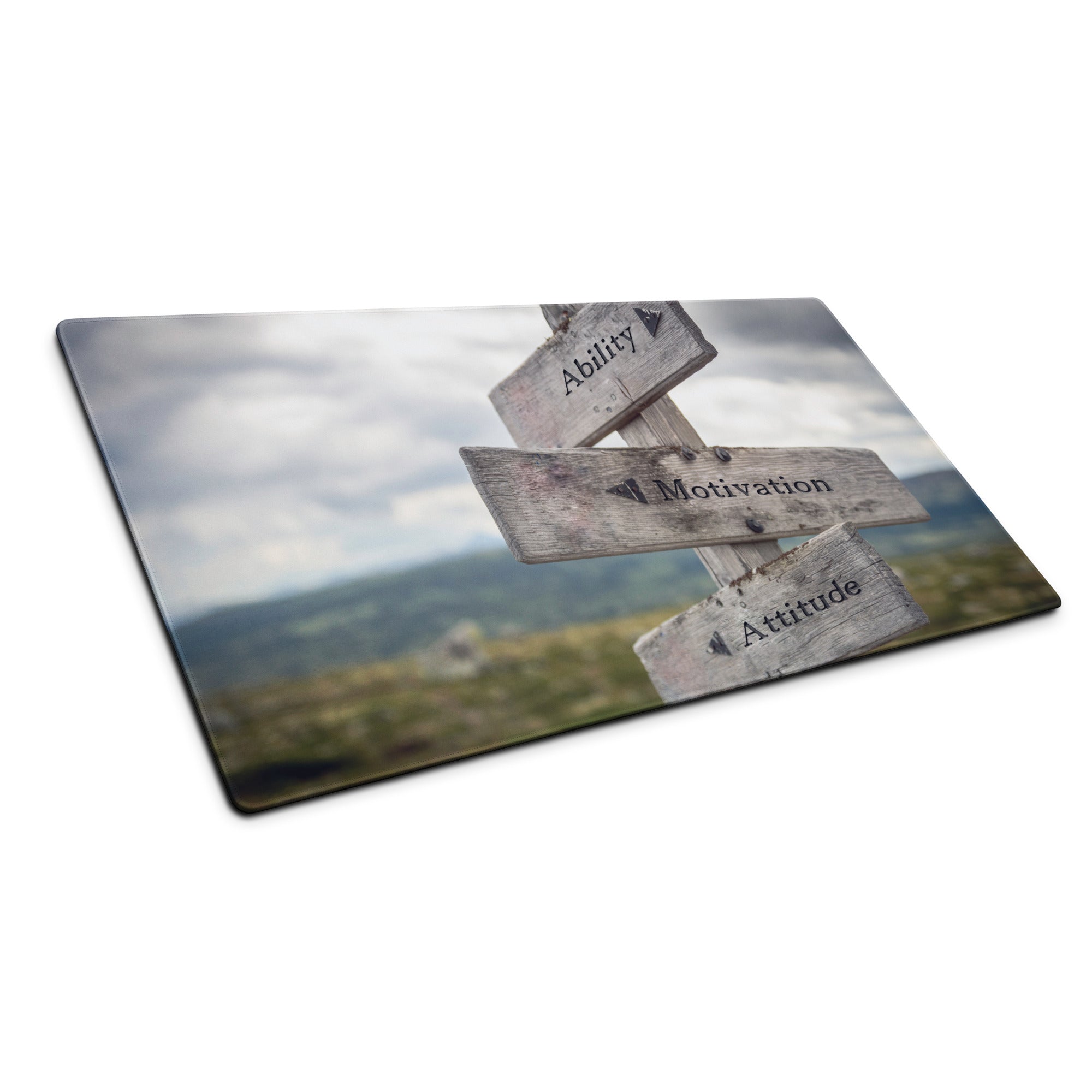 Motivational Wooden Sign Mouse Pad Natural Wood Tones for Gaming Desk Modern Rustic Office
