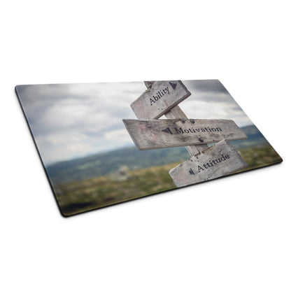 Motivational Wooden Sign Mouse Pad Natural Wood Tones for Gaming Desk Modern Rustic Office