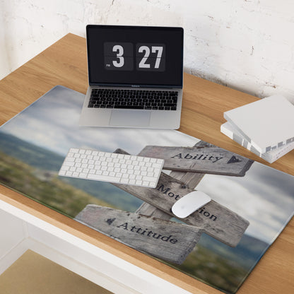 Motivational Wooden Sign Mouse Pad Natural Wood Tones for Gaming Desk Modern Rustic Office