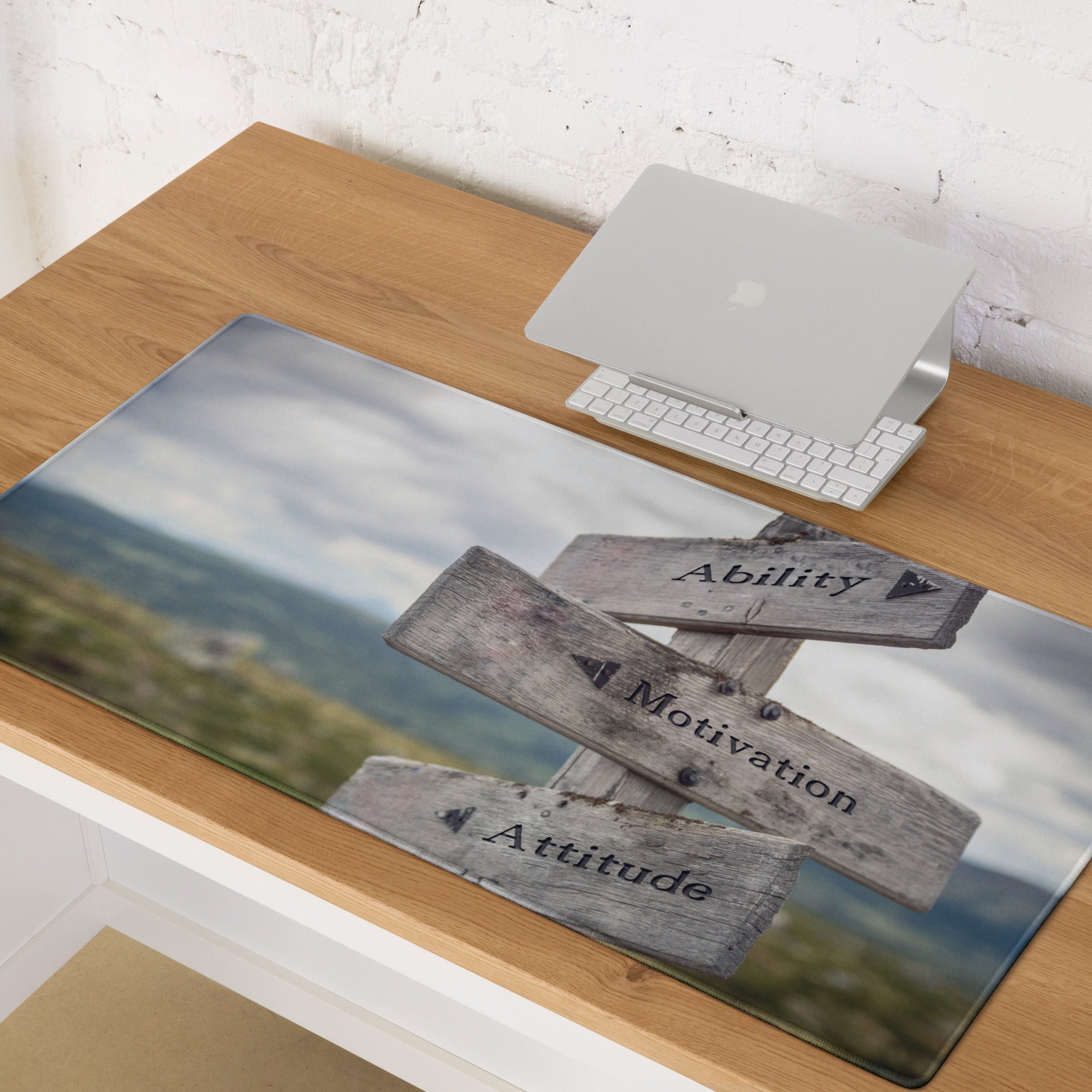Motivational Wooden Sign Mouse Pad Natural Wood Tones for Gaming Desk Modern Rustic Office