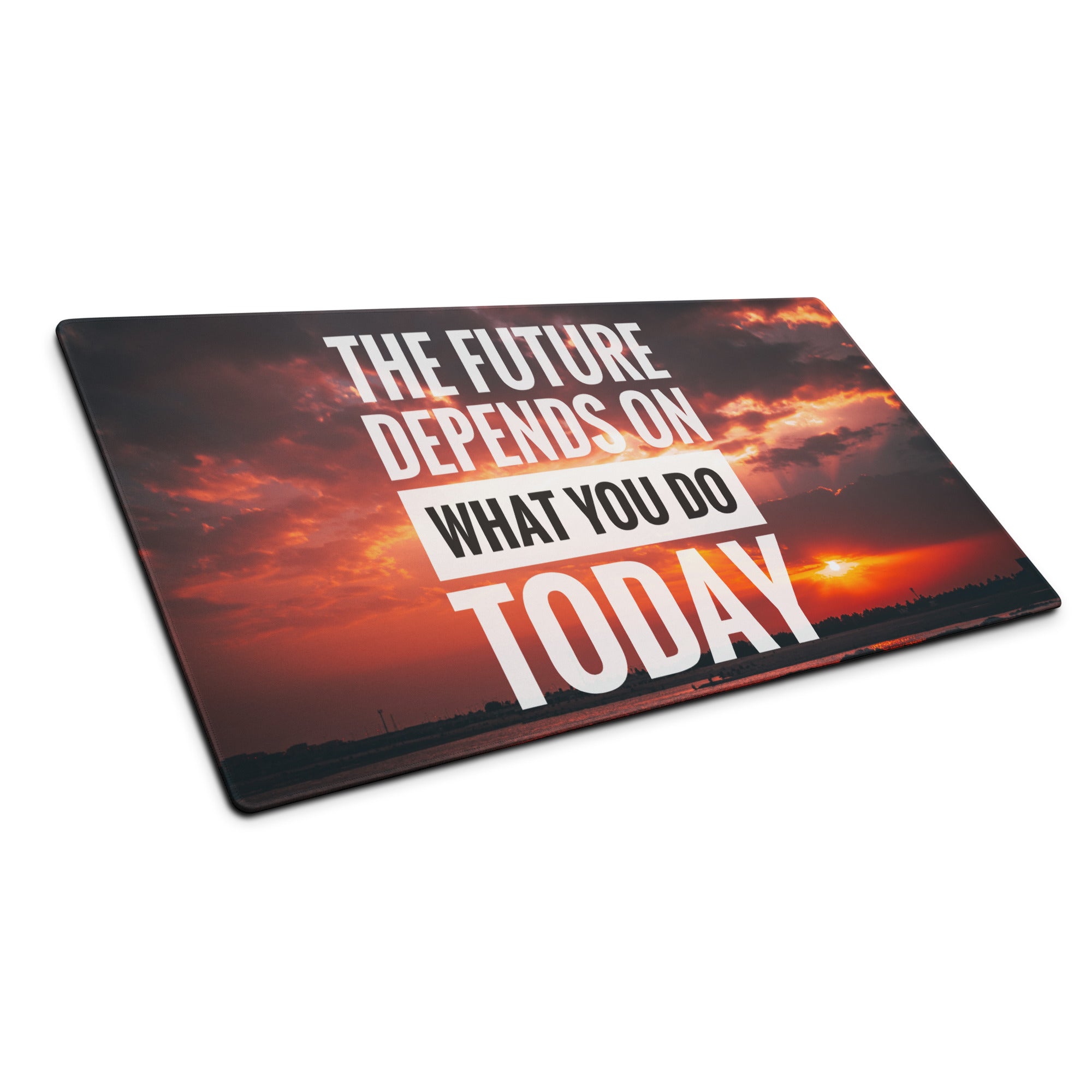 Motivational Mouse Pad Sunset Orange Purple Printed For Gaming Desk Modern Bold Typography Inspiring Quote Desk Mat