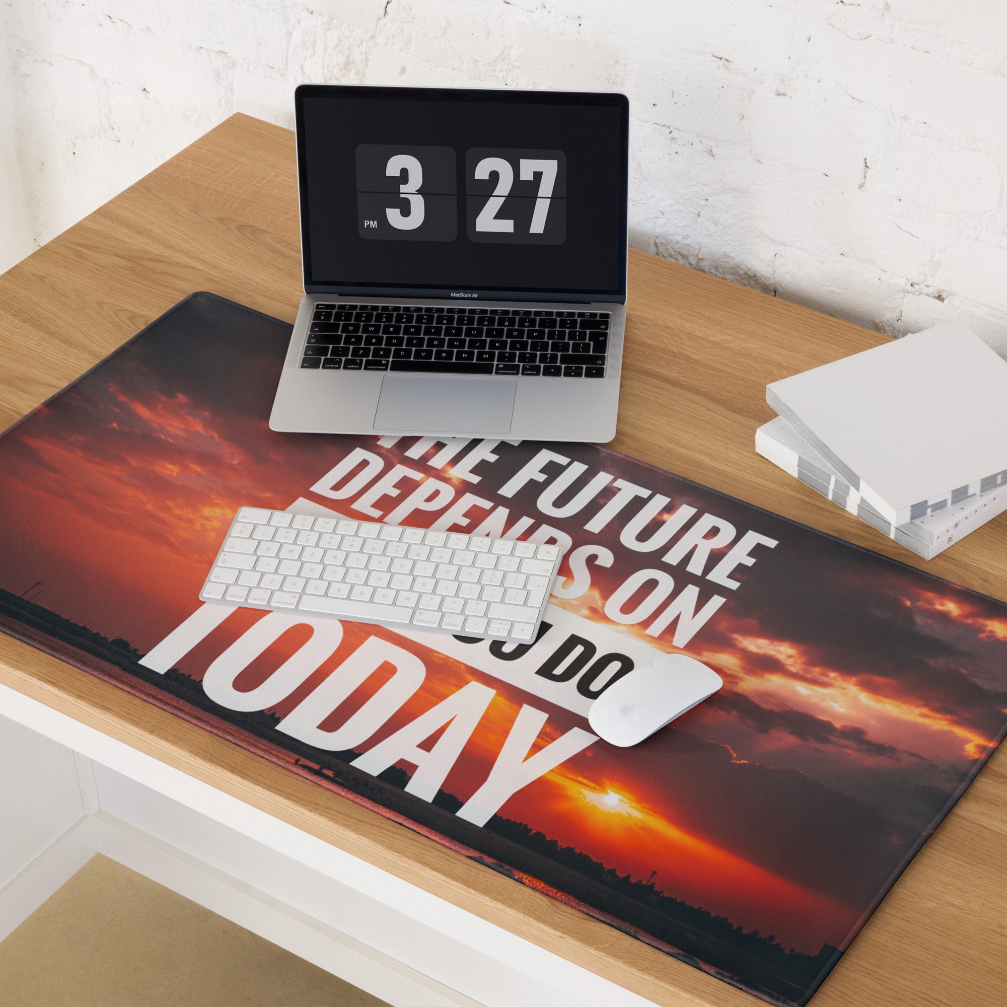Motivational Mouse Pad Sunset Orange Purple Printed For Gaming Desk Modern Bold Typography Inspiring Quote Desk Mat