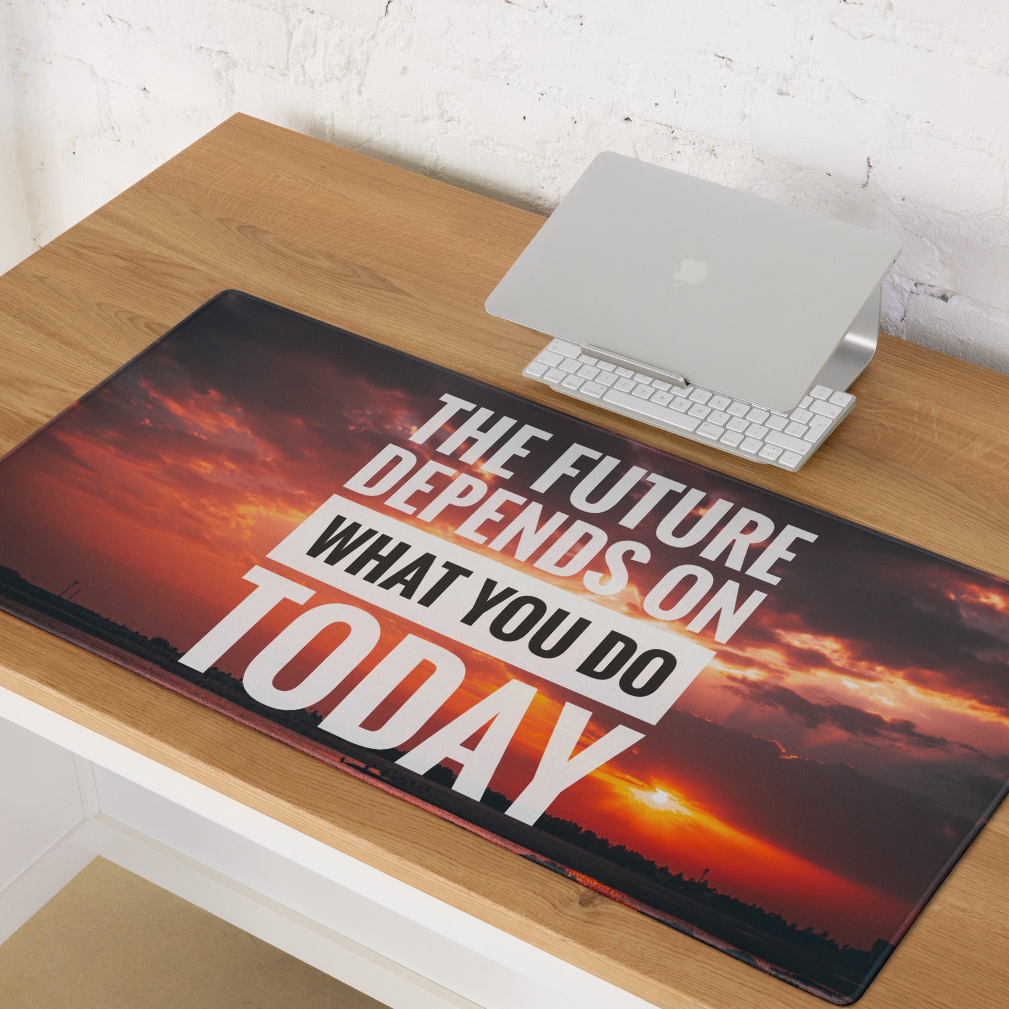 Motivational Mouse Pad Sunset Orange Purple Printed For Gaming Desk Modern Bold Typography Inspiring Quote Desk Mat