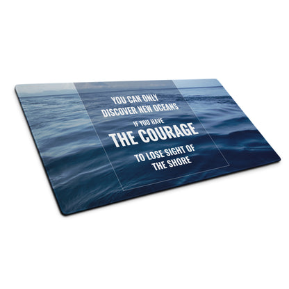 Blue Ocean Motivational Mouse Pad For Desk, Modern Office Decor, Inspirational Desk Accessory, Printed Artwork