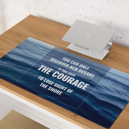 Blue Ocean Motivational Mouse Pad For Desk, Modern Office Decor, Inspirational Desk Accessory, Printed Artwork