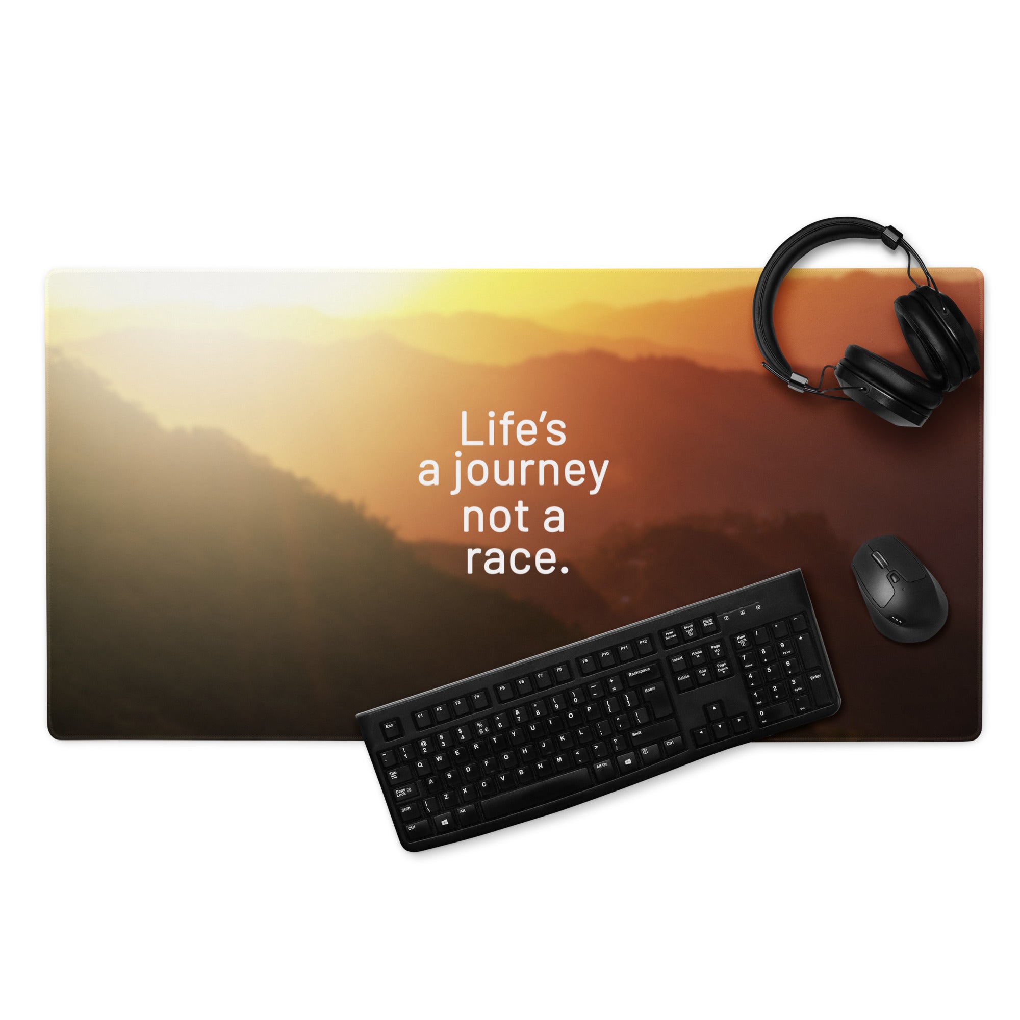 Motivational Gaming Mouse Pad Sunrise Gradient Orange Yellow Modern Desk Setup Inspiring Contemporary Gaming Digital Art