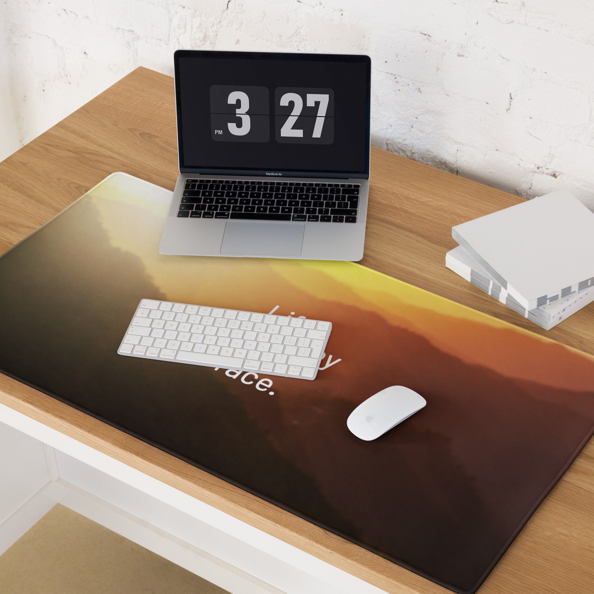 Motivational Gaming Mouse Pad Sunrise Gradient Orange Yellow Modern Desk Setup Inspiring Contemporary Gaming Digital Art