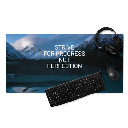 Blue Mountain Motivational Mouse Pad For Office Desk, Large Non Slip Edge, Modern Minimalist Workspace Accessory