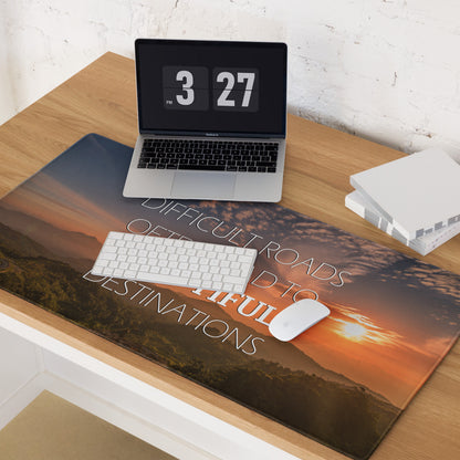 Motivational Quote Mouse Pad With Warm Sunset Colors For Desk Decor In Modern Minimalist Style
