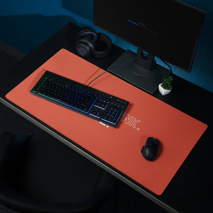 Red Orange Gaming Mouse Pad Desk Mat For Modern Office Setup Non Slip Surface Edge Stitching Motivational Typography