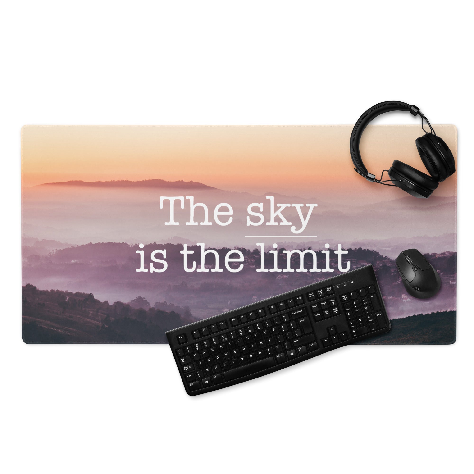Motivational Quote Mouse Pad Sunset Gradient Peach Pink Purple Desk Mat for Home Office Modern Minimalist Gradient Print