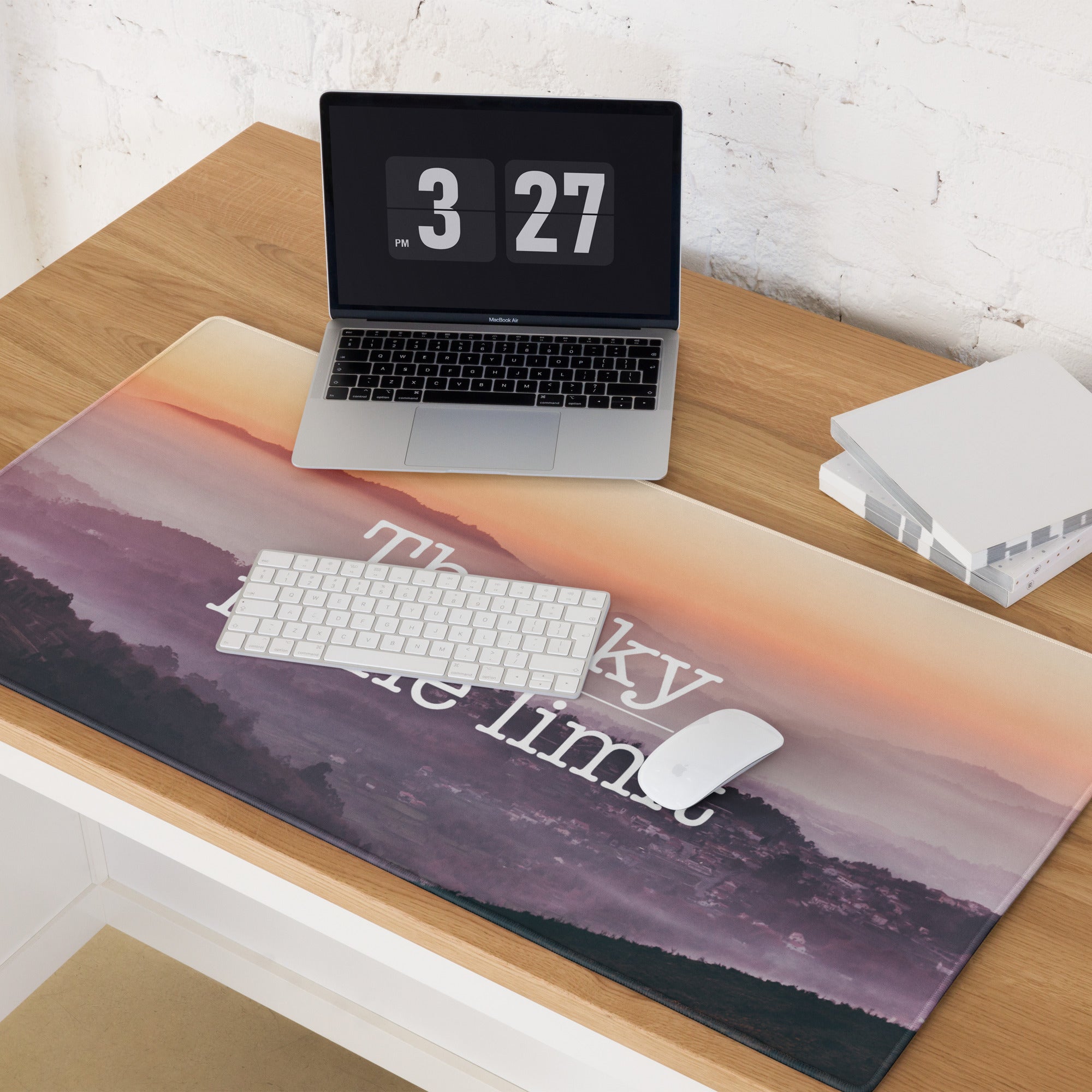 Motivational Quote Mouse Pad Sunset Gradient Peach Pink Purple Desk Mat for Home Office Modern Minimalist Gradient Print