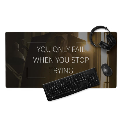 Motivational Mouse Pad Black And White For Gaming Desk Modern Minimalist Typography Art Inspiring Esports