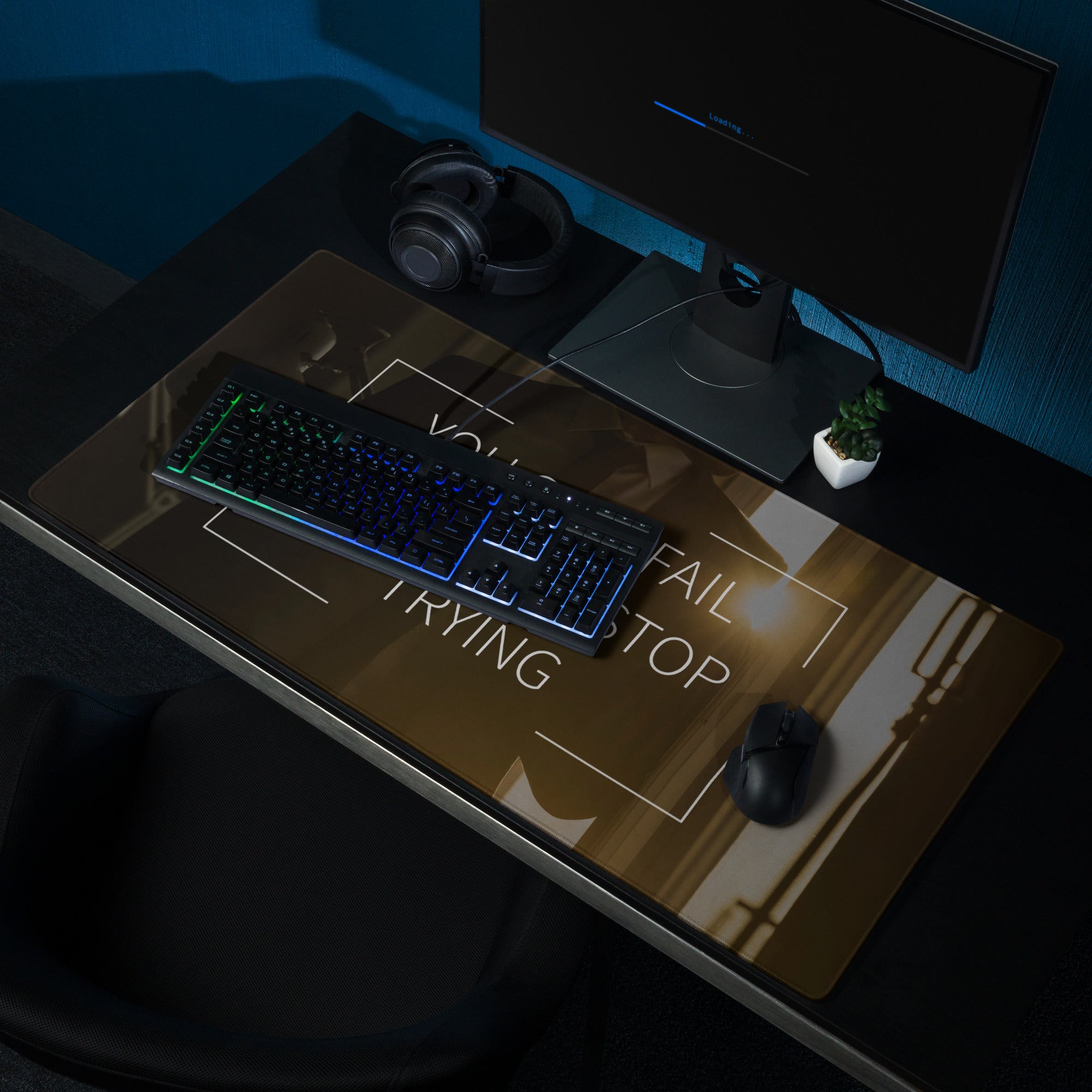 Motivational Mouse Pad Black And White For Gaming Desk Modern Minimalist Typography Art Inspiring Esports