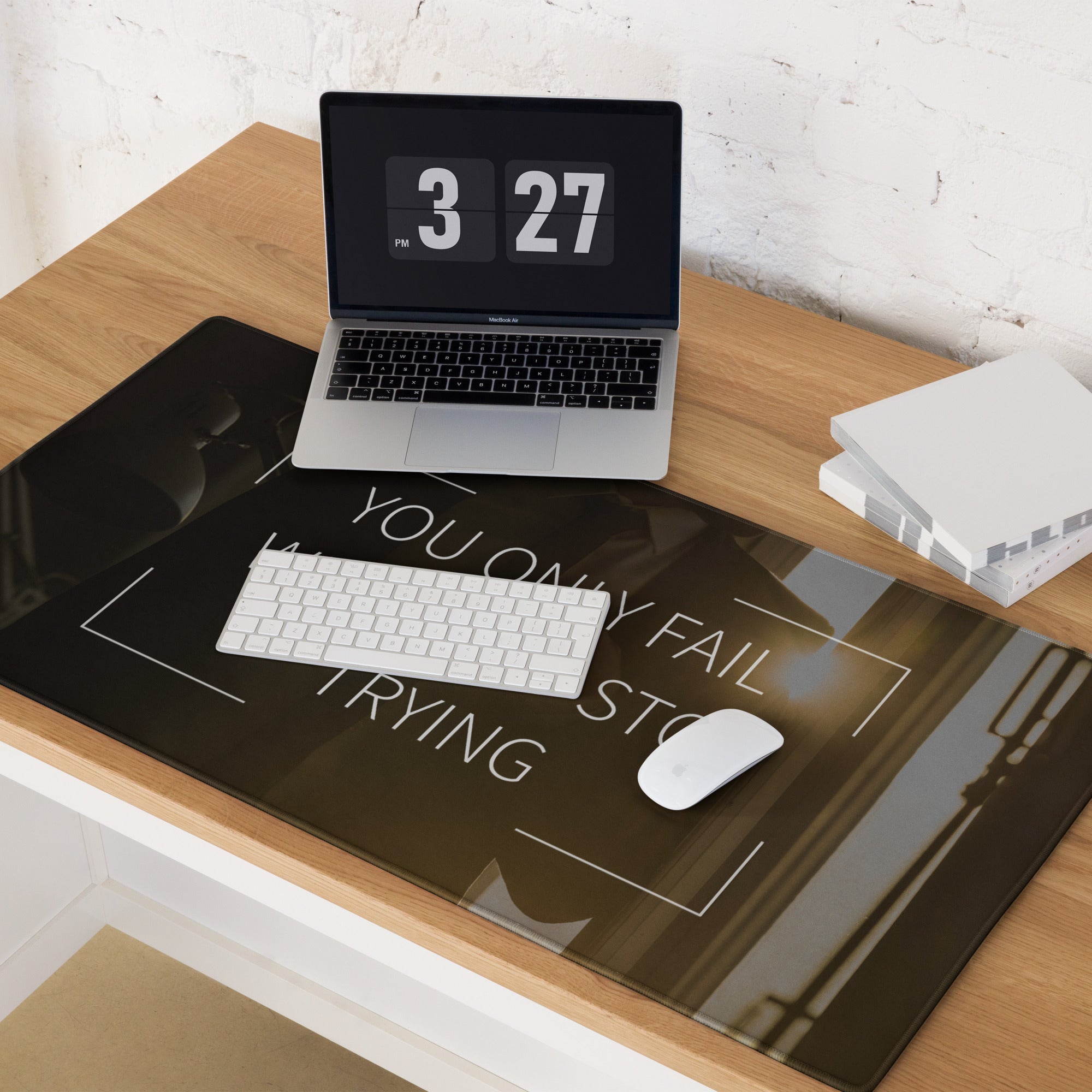 Motivational Mouse Pad Black And White For Gaming Desk Modern Minimalist Typography Art Inspiring Esports