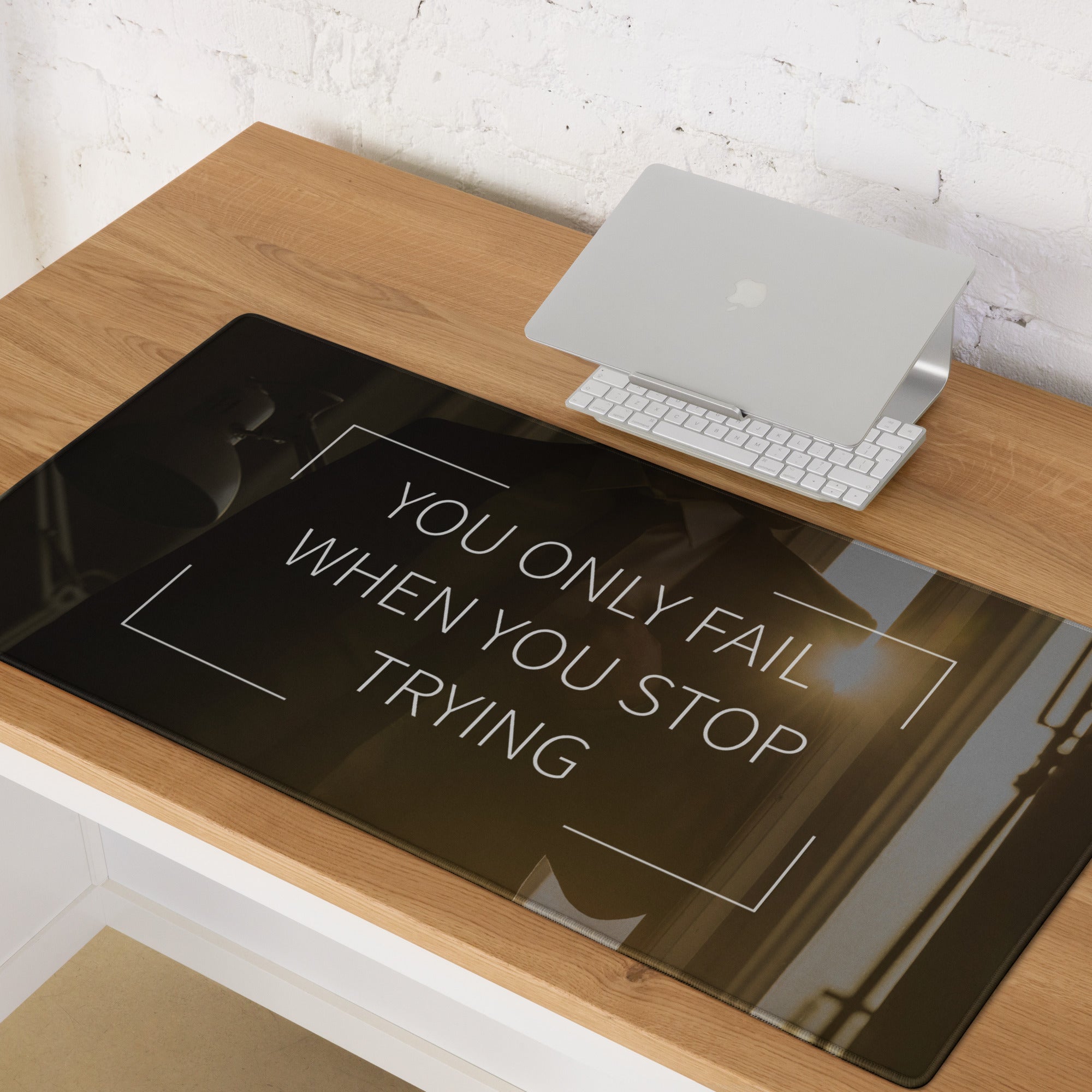 Motivational Mouse Pad Black And White For Gaming Desk Modern Minimalist Typography Art Inspiring Esports